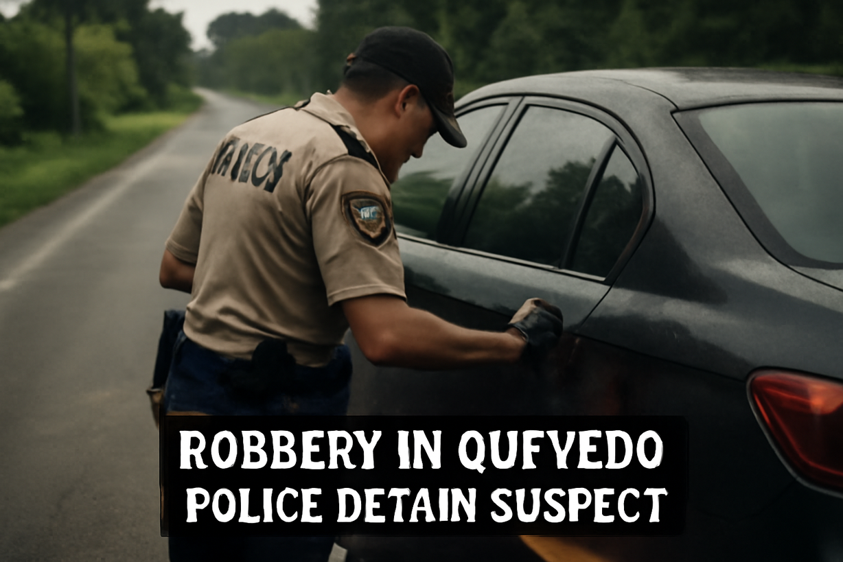 Asalto y robo de vehículo en Quevedo: un detenido por la Policía Nacional