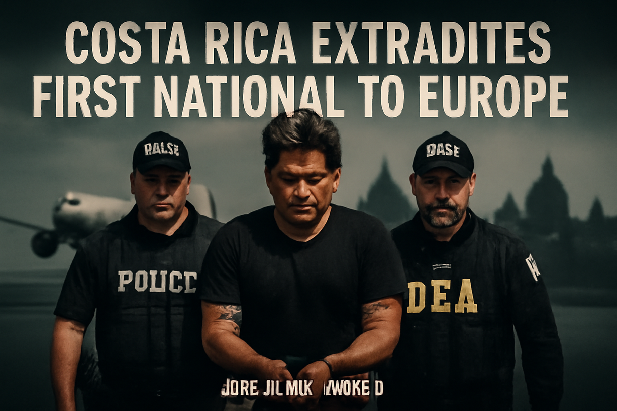 Costa Rica extradita a primer ciudadano por narcotráfico a Italia