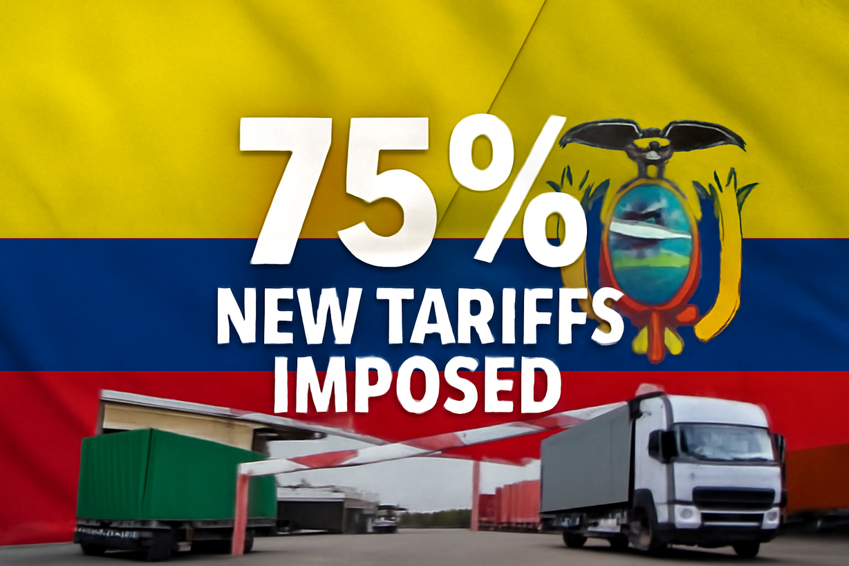Colombia impone aranceles del 75% a productos ecuatorianos en respuesta a la 'tasa de seguridad'