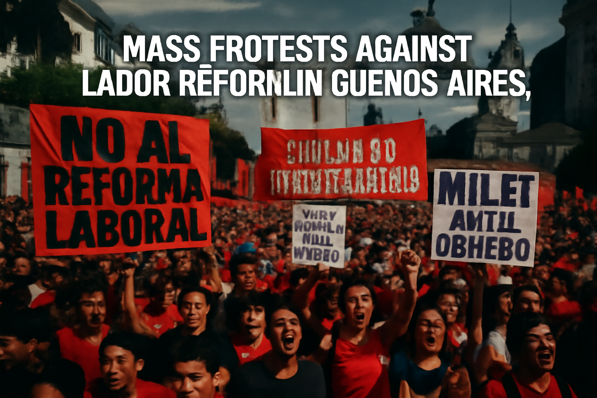 Protestas masivas en Buenos Aires contra la reforma laboral de Milei