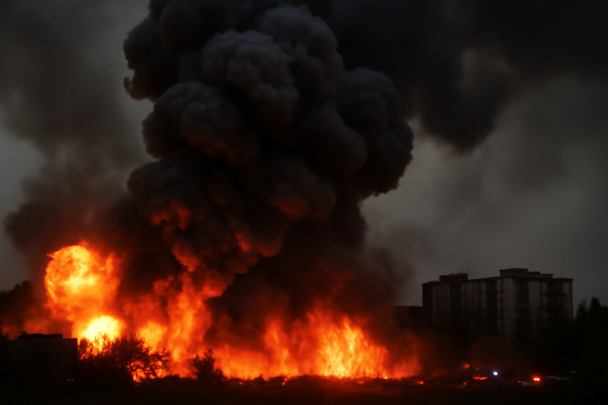 Explosiones y gran incendio en Dnepr: Rusia intensifica ataques antes del alto el fuego.