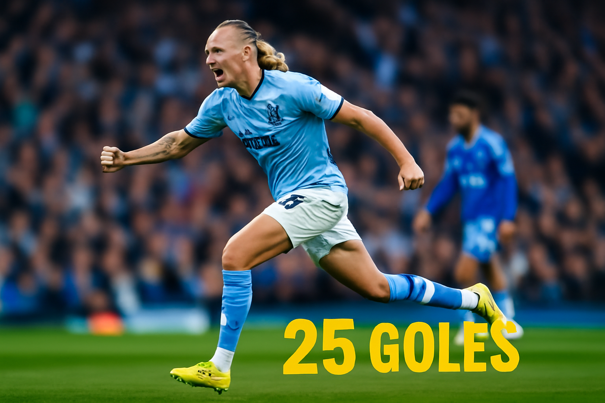Haaland brilla con un gol en el empate ante el Everton