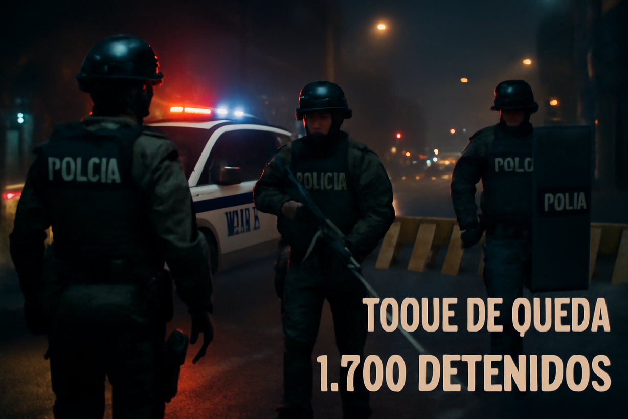 Ecuador: 1,700 detenidos en toque de queda por violencia y crimen organizado