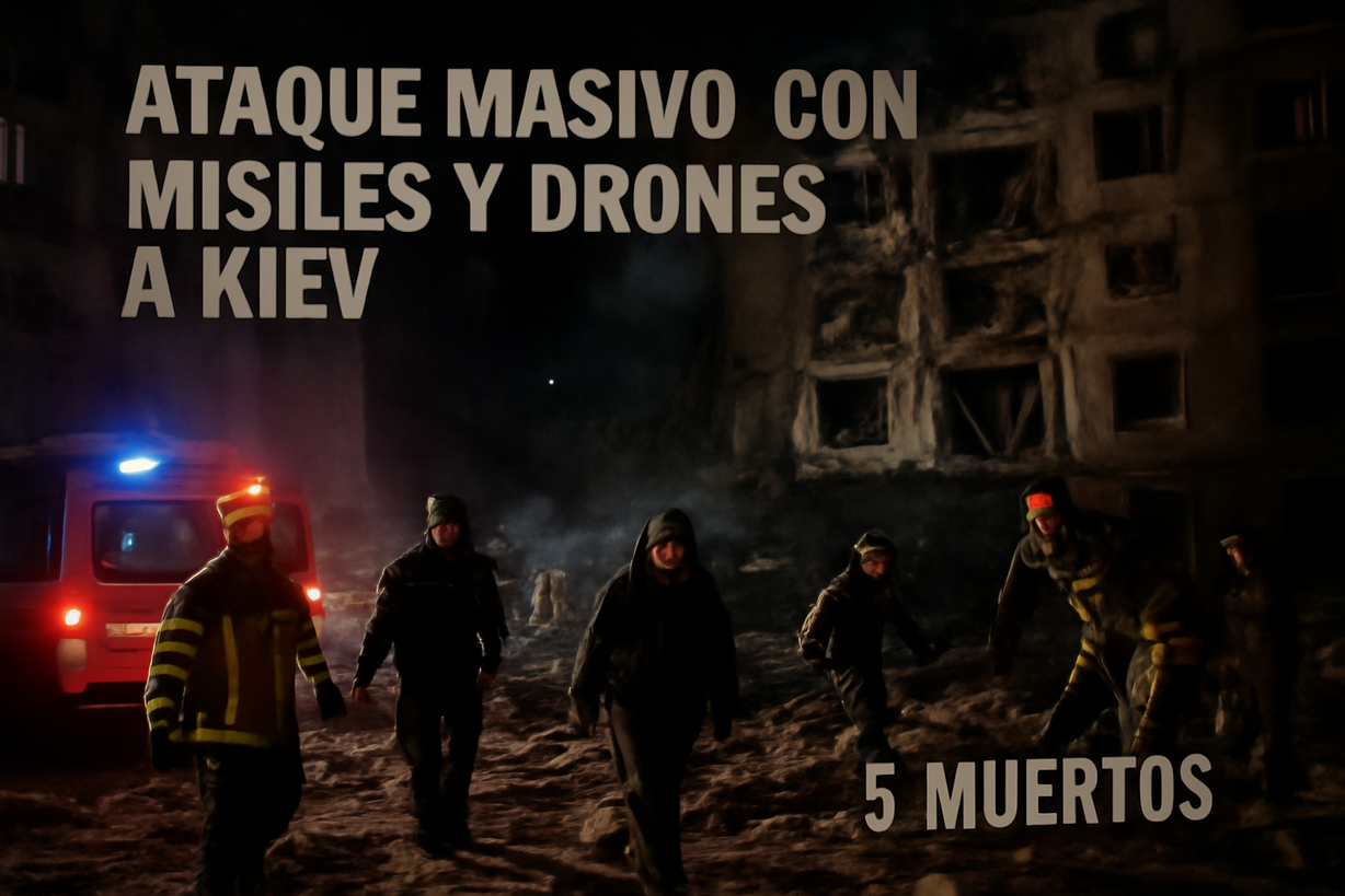 Masivo ataque ruso a Kiev deja cinco muertos y 44 heridos