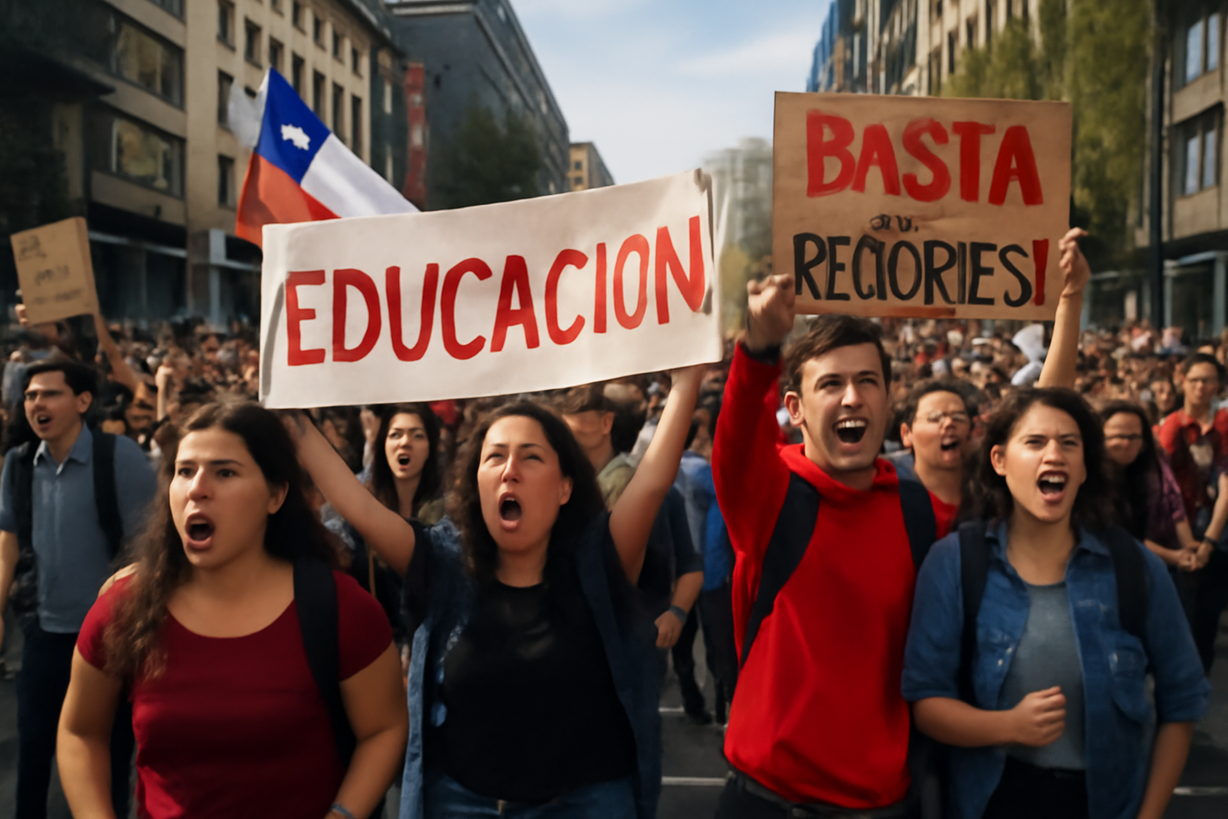 Estudiantes chilenos protestan contra recortes en educación y derechos sociales
