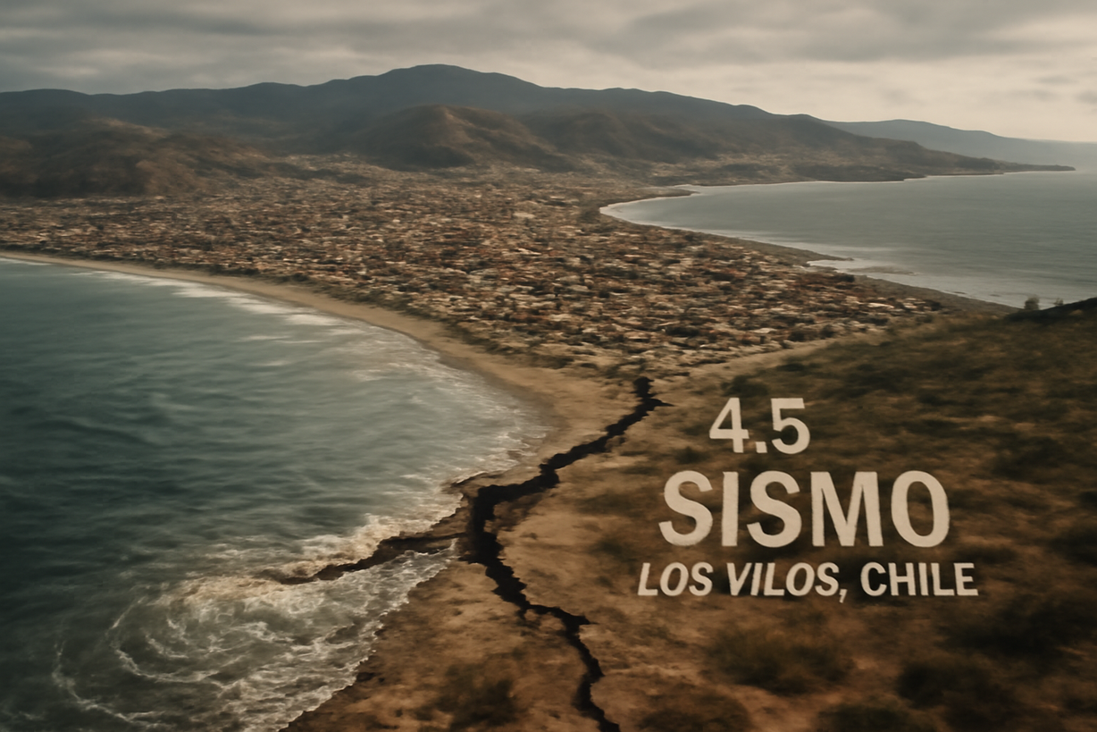 Sismo de 4.5 grados sacude Los Vilos, Chile