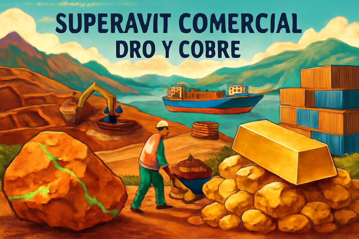 Perú alcanza superávit comercial récord gracias a exportaciones de cobre y oro