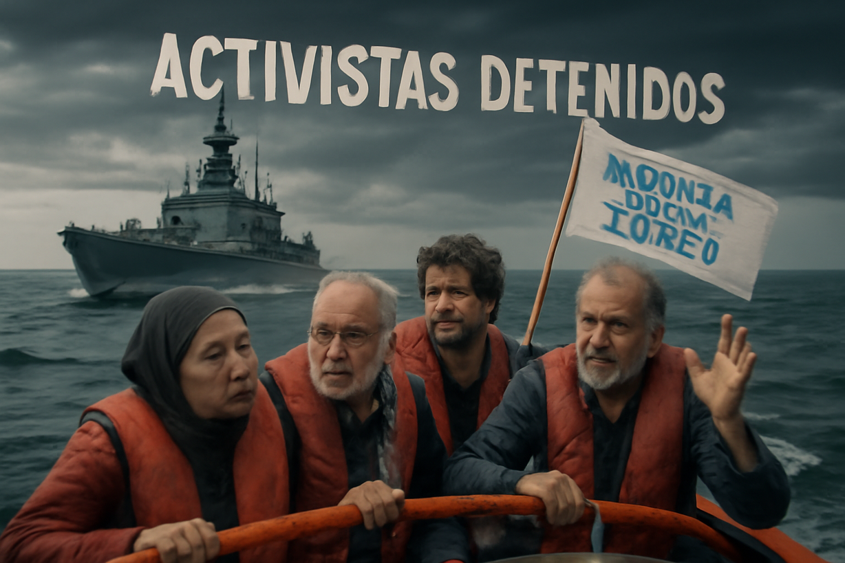 Activistas de la Flotilla Global Sumud detenidos por Israel en aguas internacionales