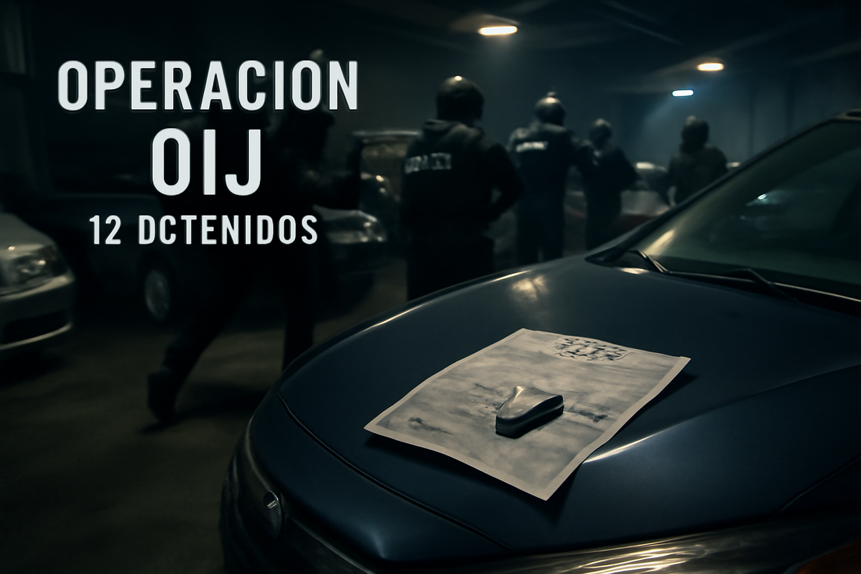 Desmantelan red de robo de vehículos en Costa Rica: 12 detenidos, incluidos notarios
