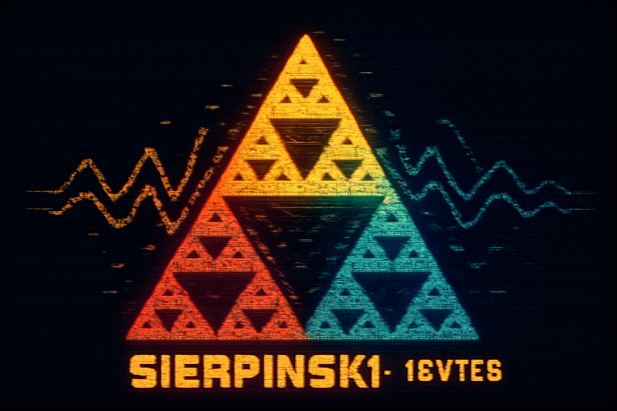 Triángulo de Sierpinski: Innovación en 16 Bytes de Sonido y Visuales