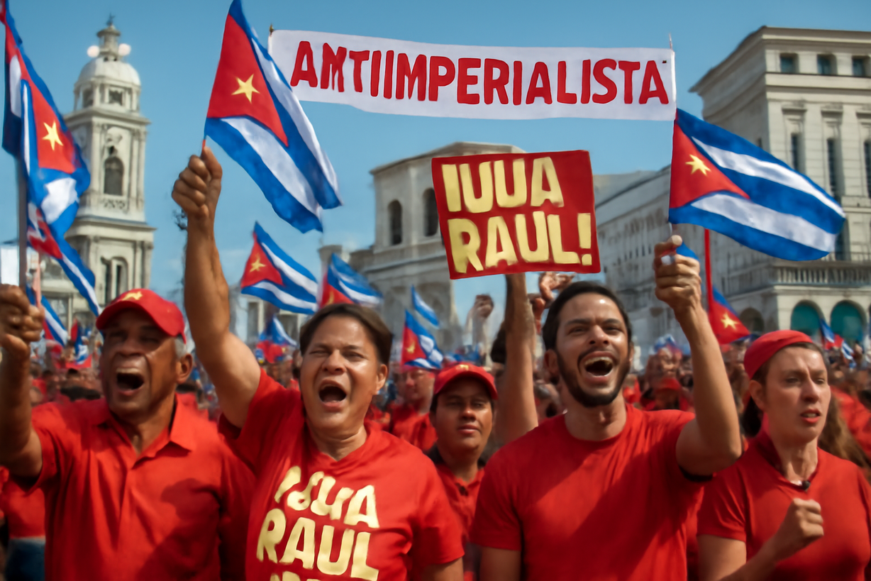Tribuna Antiimperialista en Santiago de Cuba en Defensa de Raúl Castro