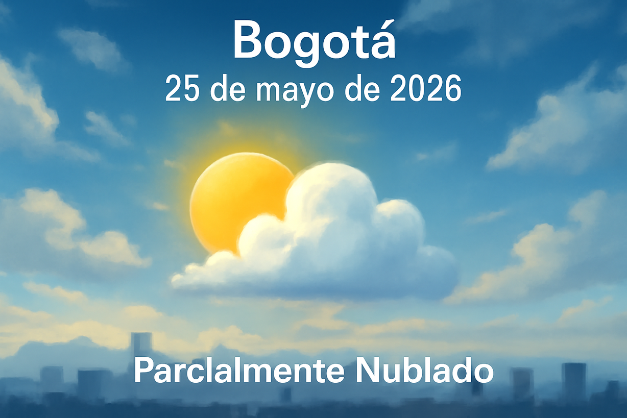 Pronóstico del Tiempo en Bogotá: Cielo Parcialmente Nublado y 11 °C para el 25 de Mayo de 2026