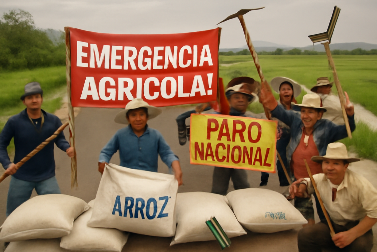 Productores de arroz en Perú inician paro nacional por crisis agrícola