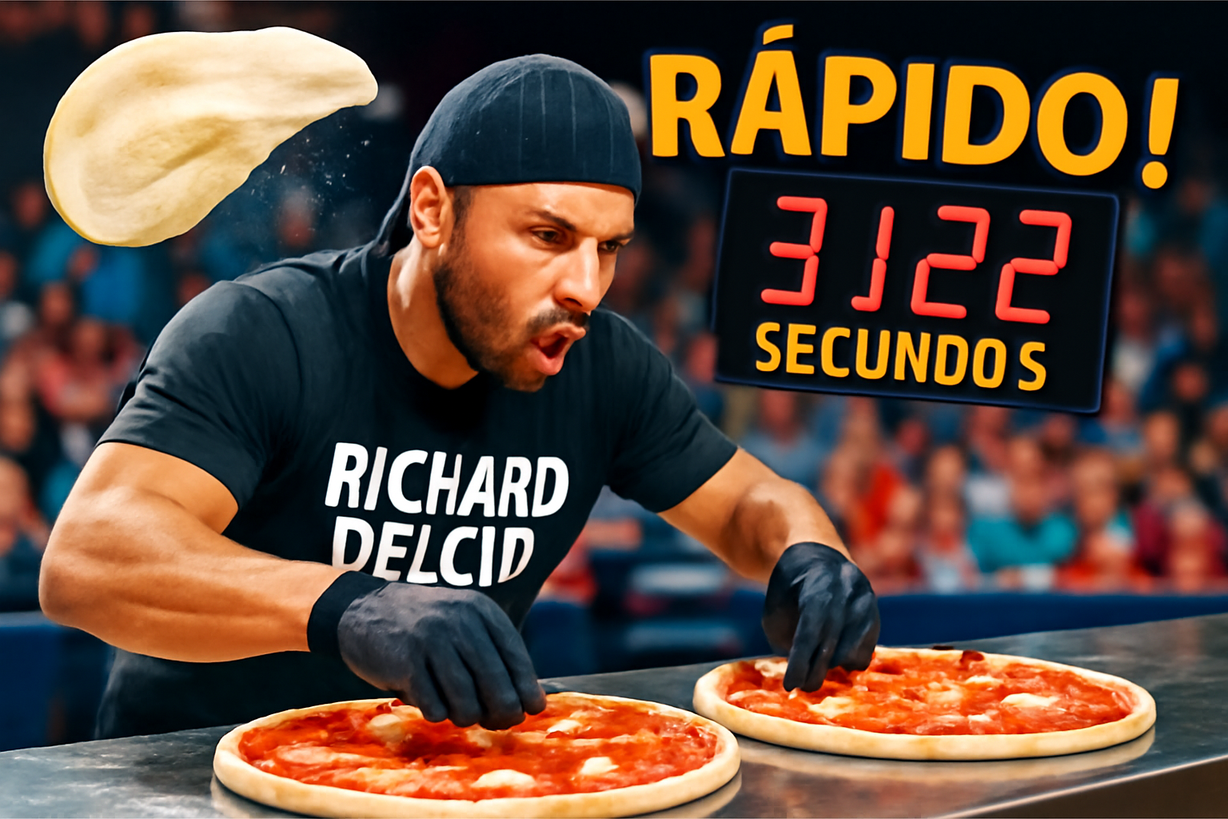 Richard Delcid: El Pizzero Más Rápido del Mundo en 31.22 Segundos