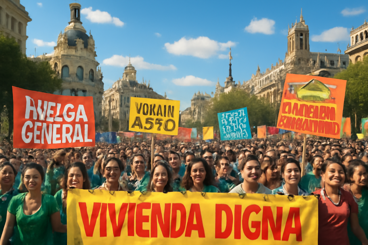 Masiva protesta en Madrid por una vivienda digna: más de 100,000 manifestantes exigen acción