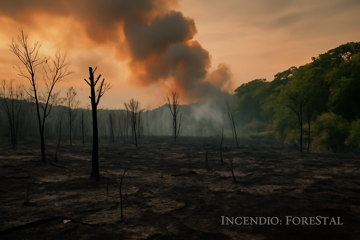 Incendio forestal en Palo Verde: un rayo arrasa hasta 400 hectáreas