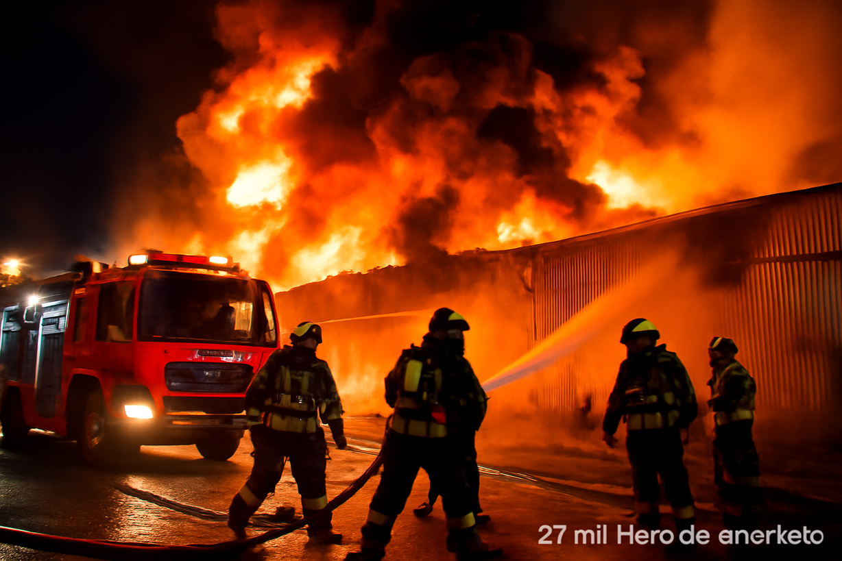 Incendio en planta frigorífica de Buin: 15 compañías de Bomberos en acción