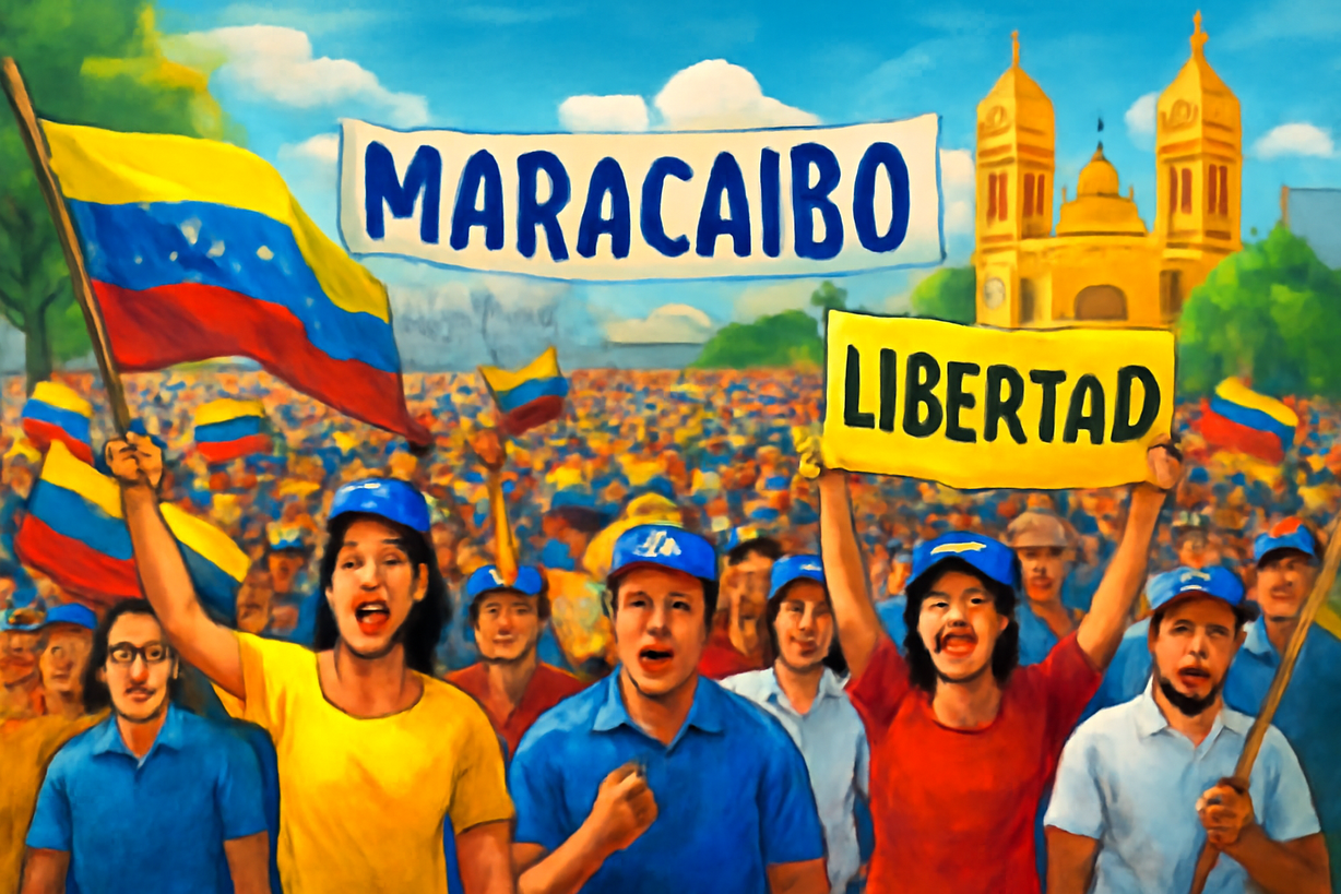 Venezolanos exigen elecciones y liberación de presos en Maracaibo