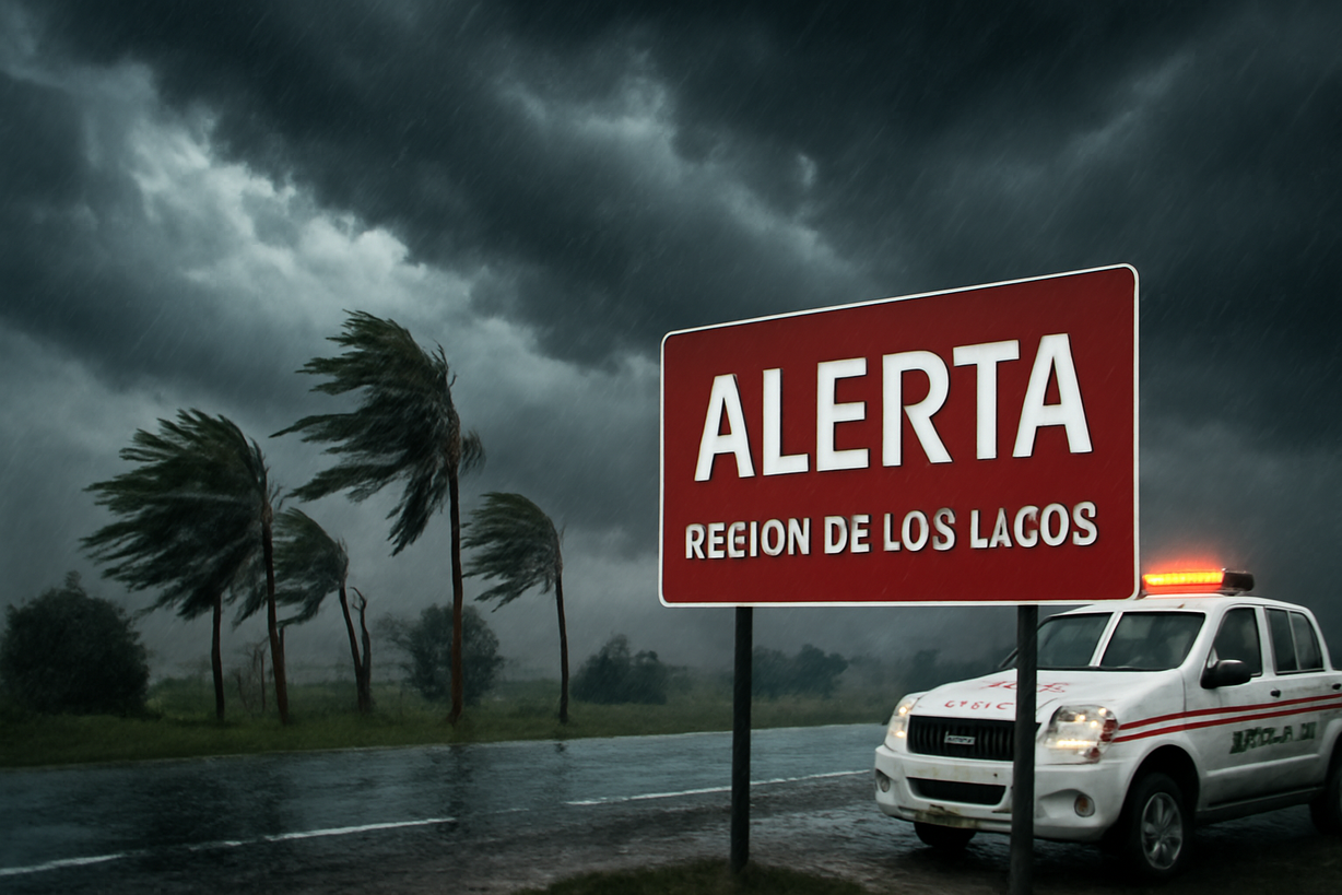 Alerta Temprana en Los Lagos: Fuertes Lluvias y Vientos de Hasta 60 km/h