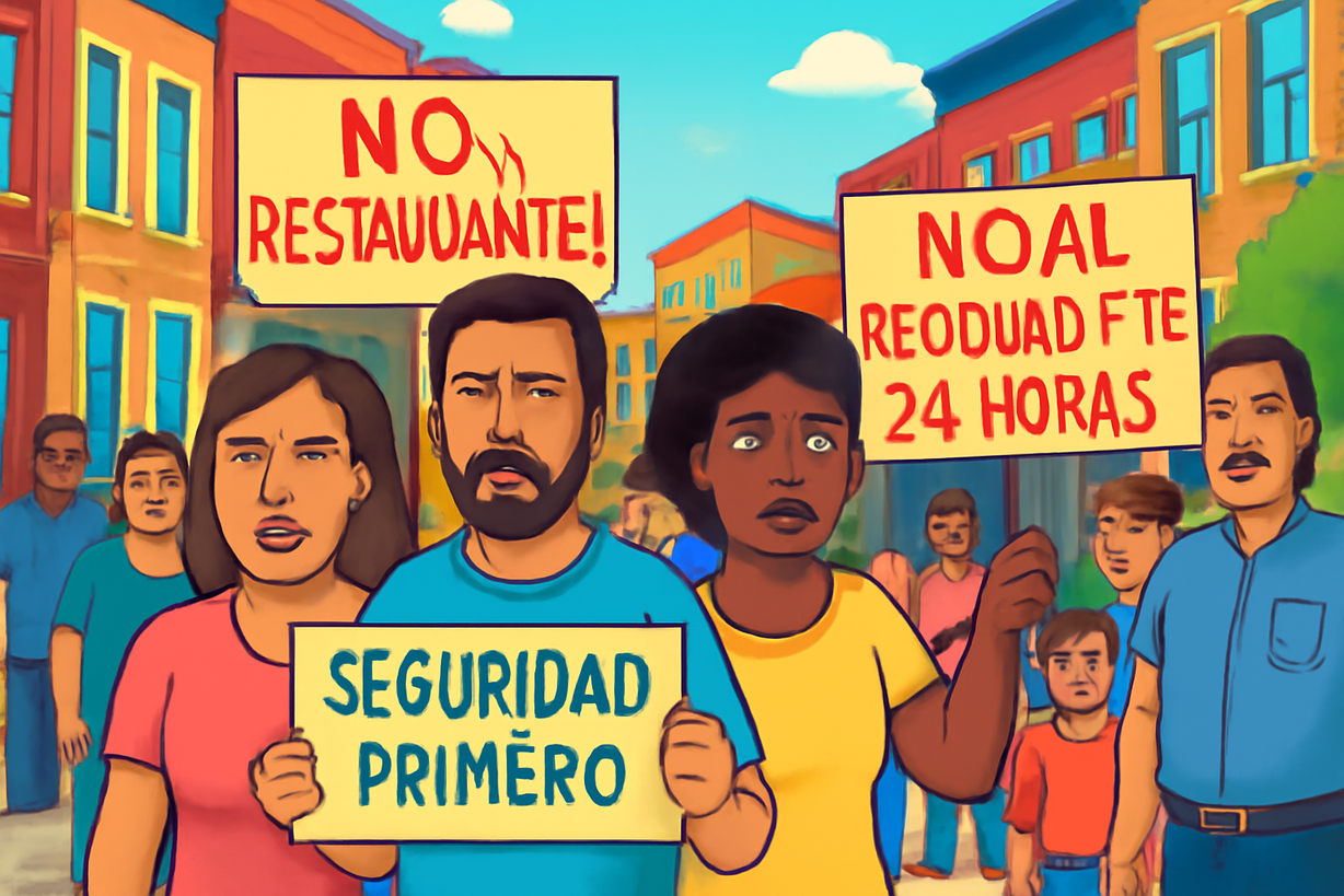 Protestas en Pilsen contra restaurante 24 horas por seguridad vecinal