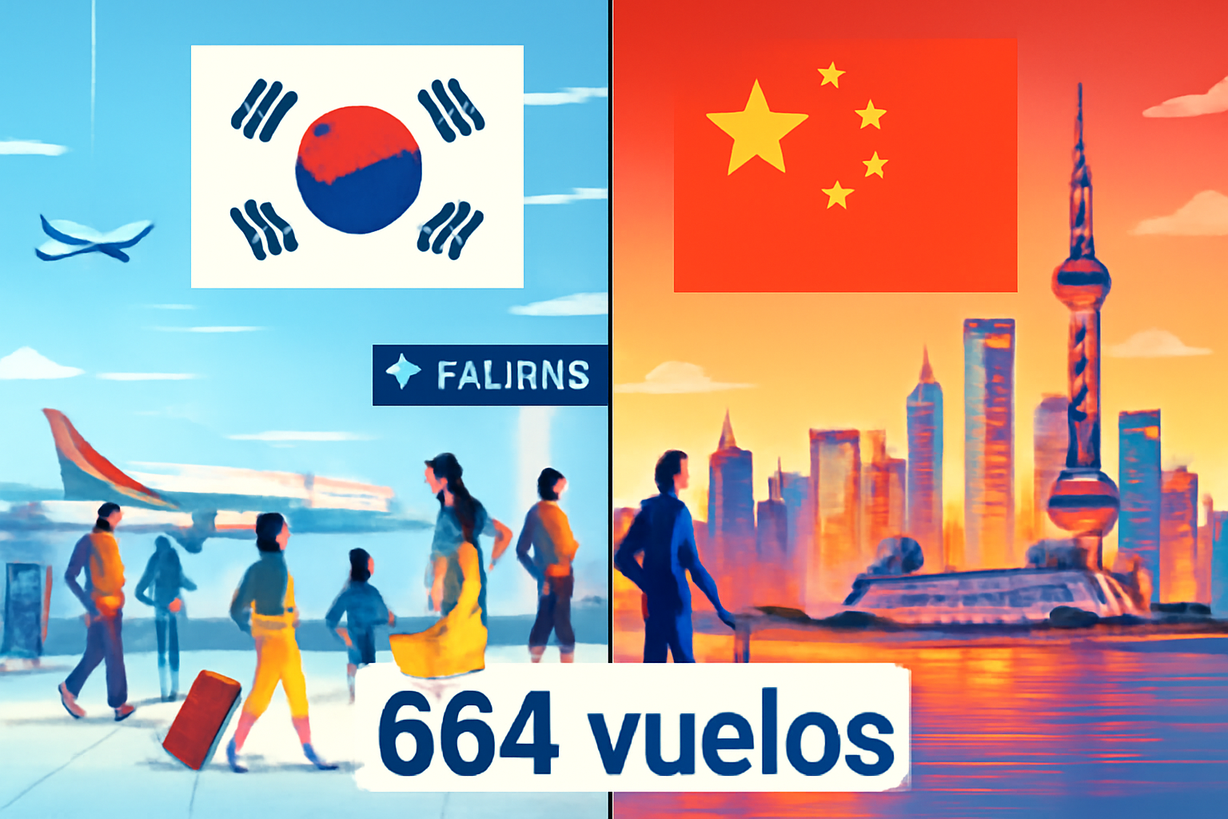 Aumento de Vuelos entre Corea del Sur y China: Un Nuevo Acuerdo Históricamente Significativo