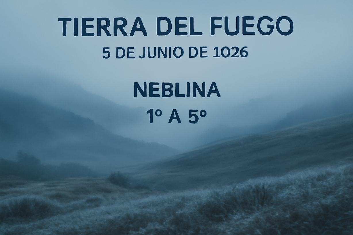 Neblina y temperaturas frescas en Tierra del Fuego