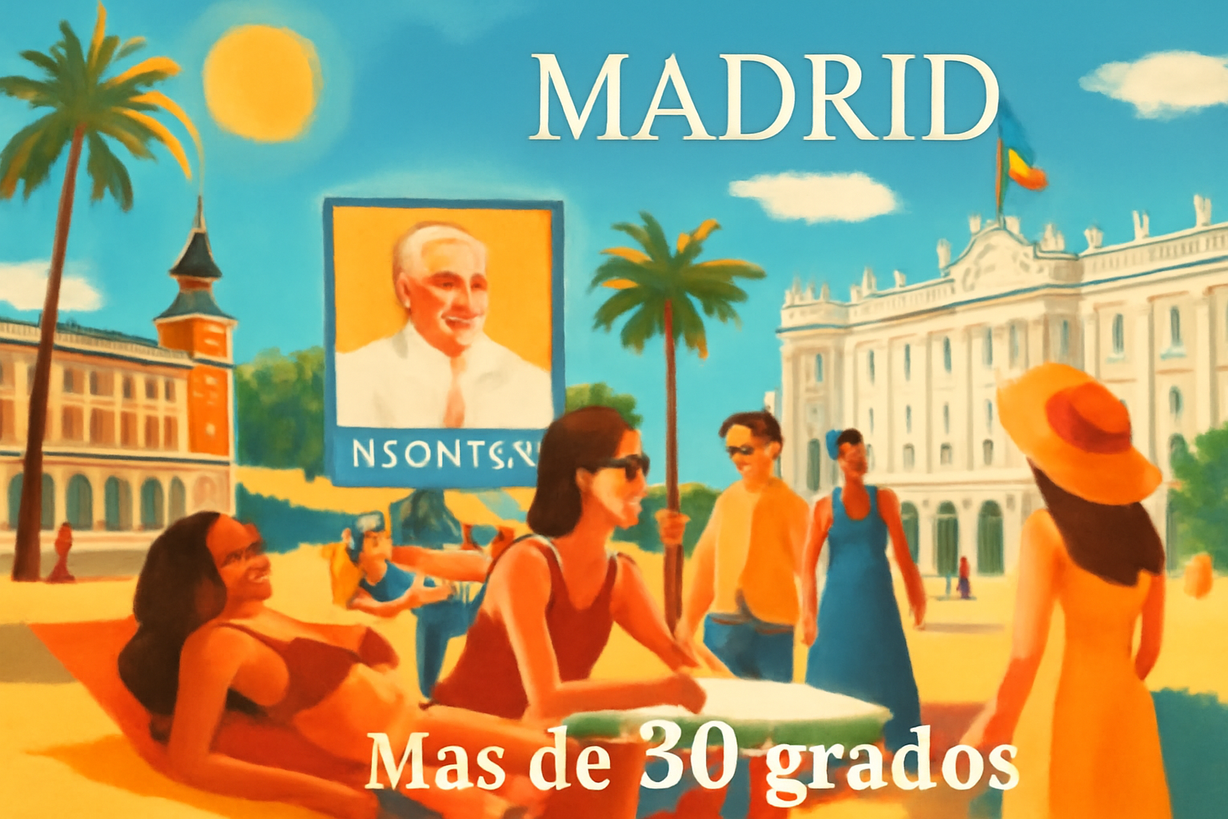 Calor intenso en Madrid durante la visita del Papa León XIV