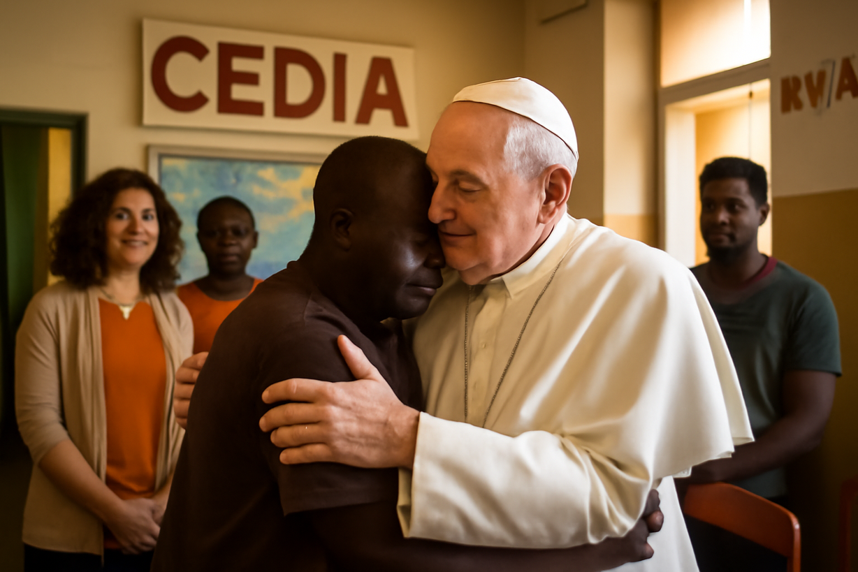 El Papa León XIV y su conmovedora visita al centro CEDIA de Cáritas en Madrid