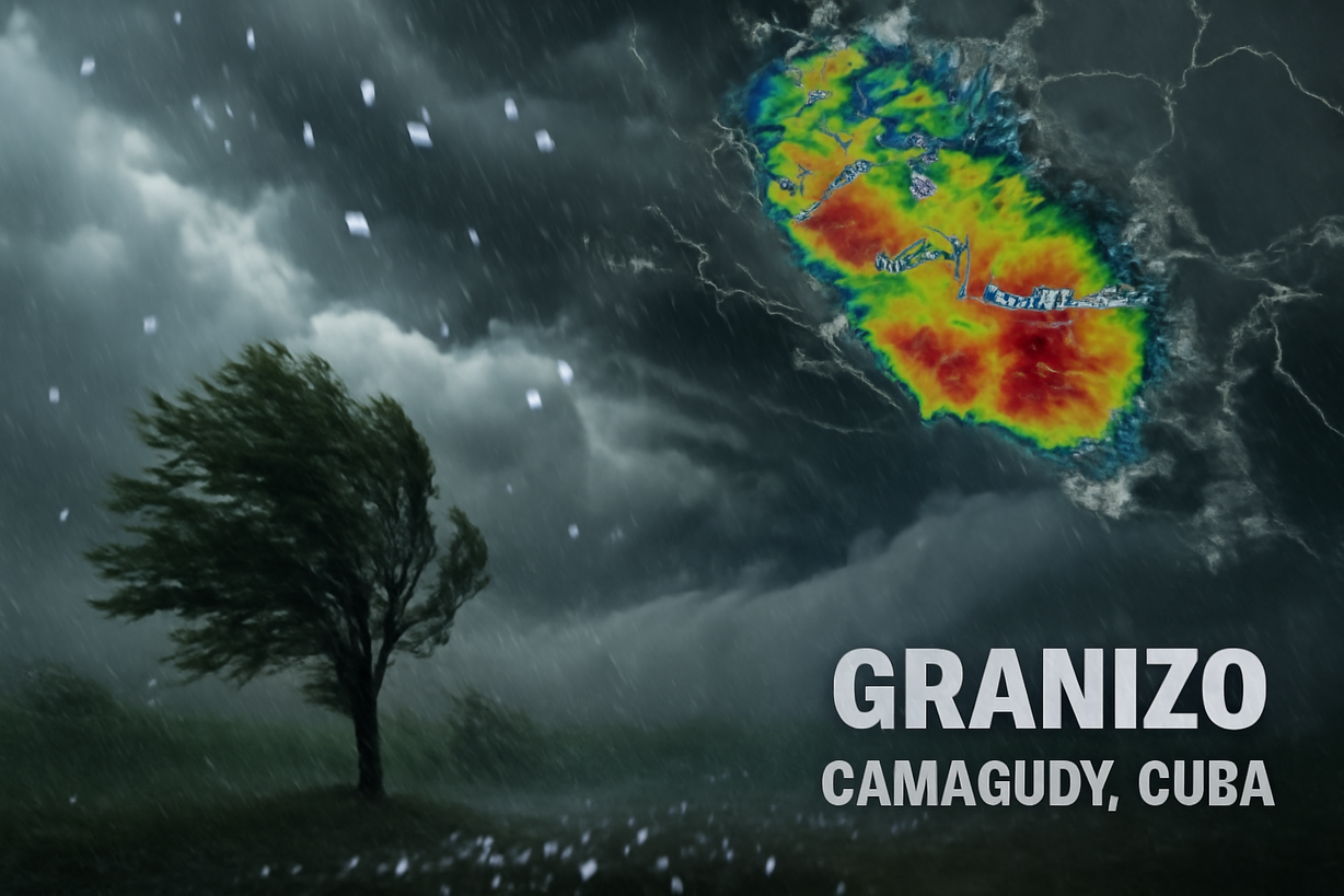 Tormenta severa en Camagüey: granizo y vientos sin daños reportados