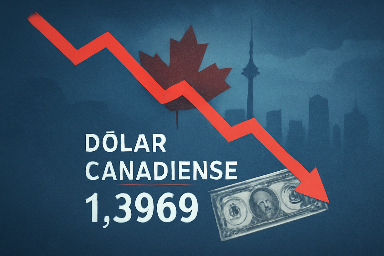 El dólar canadiense alcanza su nivel más bajo desde 2025