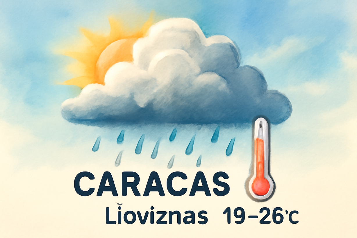 Clima en Caracas: Lluvias y temperaturas frescas para el 18 de junio de 2026