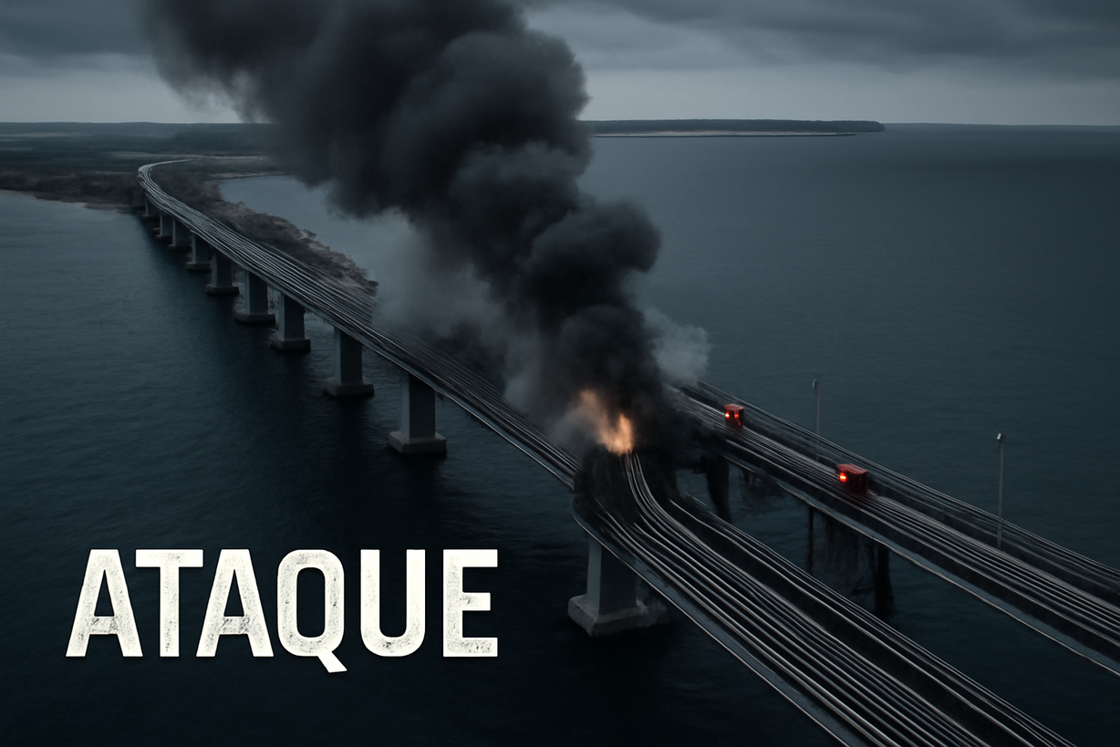 Ataque Ucraniano con Drones Devasta el Puente de Kerch en Crimea
