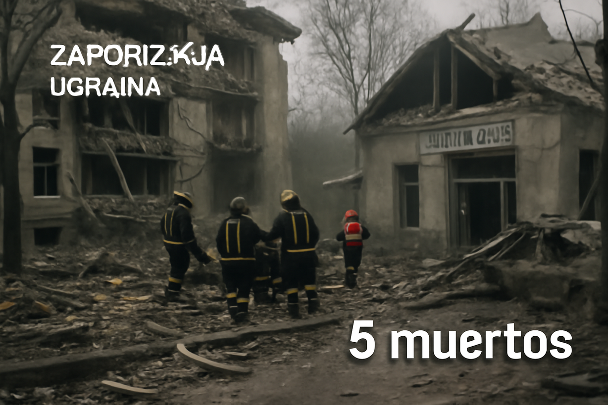 Ataque aéreo ruso en Zaporiyia deja cinco muertos y once heridos