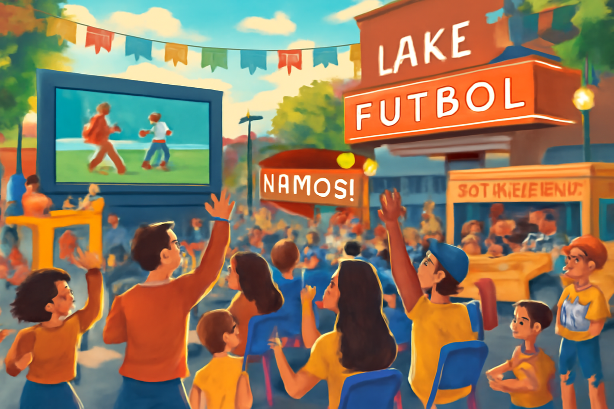 ¡Fiesta Mundialista en Lake Street: Disfruta del Fútbol y la Comunidad!