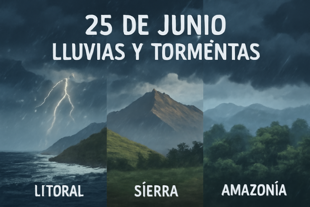 Alerta Meteorológica: Lluvias y Tormentas en Ecuador del 24 al 28 de Junio