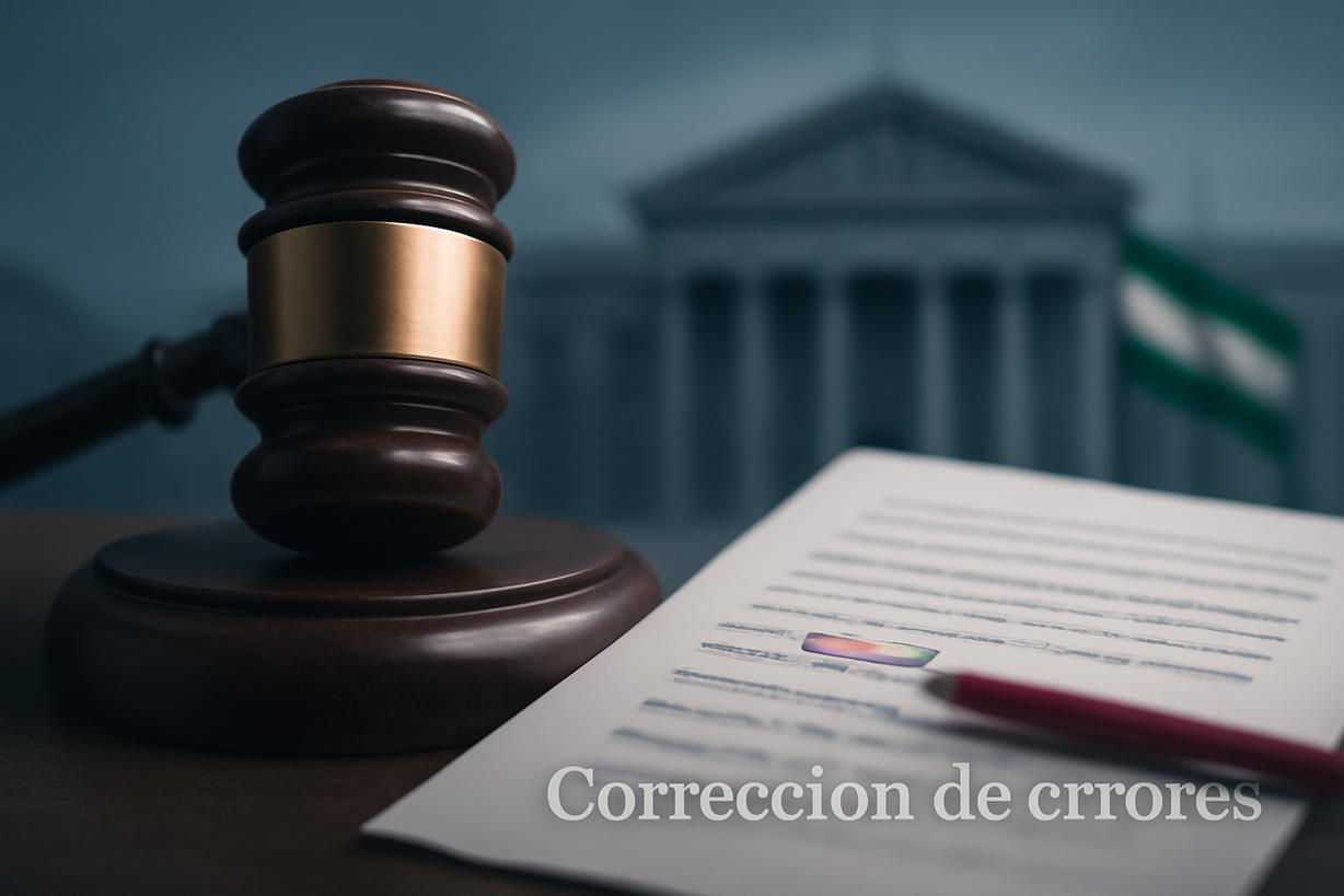Corrección de Error en Procedimiento Administrativo de Andalucía