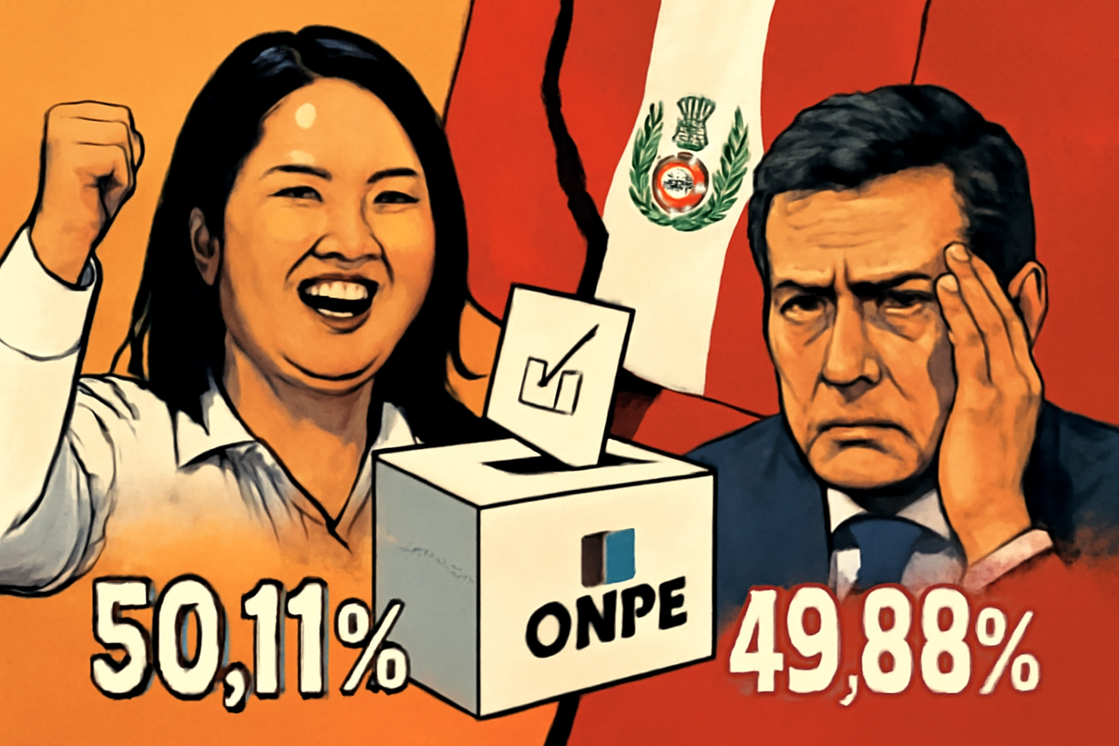 Keiko Fujimori Gana la Segunda Vuelta en Perú: Tensión y Acusaciones de Fraude