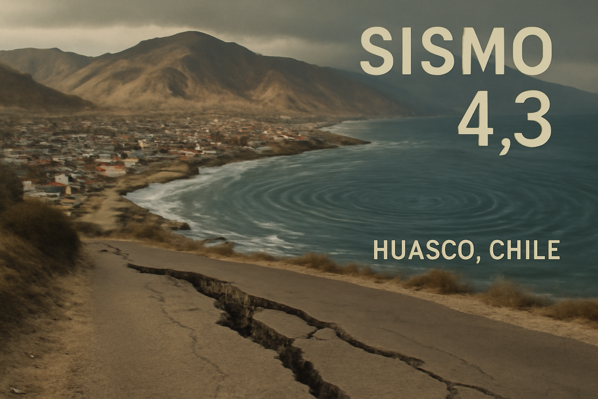 Sismo de 4.3 grados sacude Huasco, Chile: autoridades alertan sobre réplicas