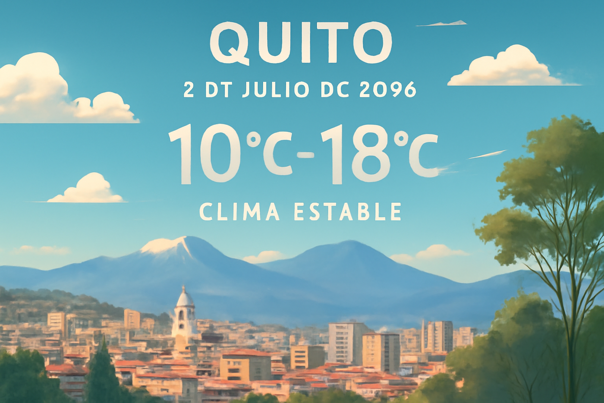 Clima estable en Quito: Pronóstico del 2 de julio de 2026