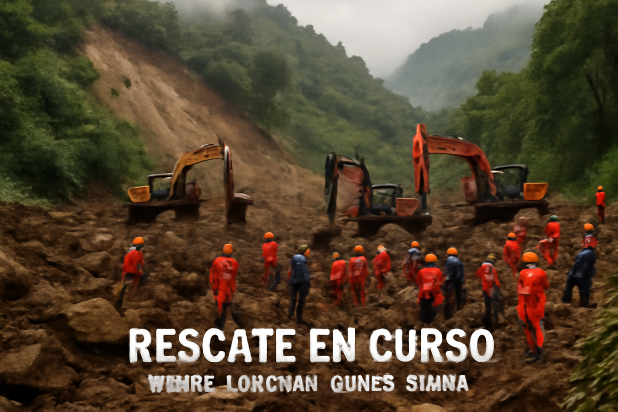 Deslizamiento de tierra en Gansu: cinco muertos y doce atrapados