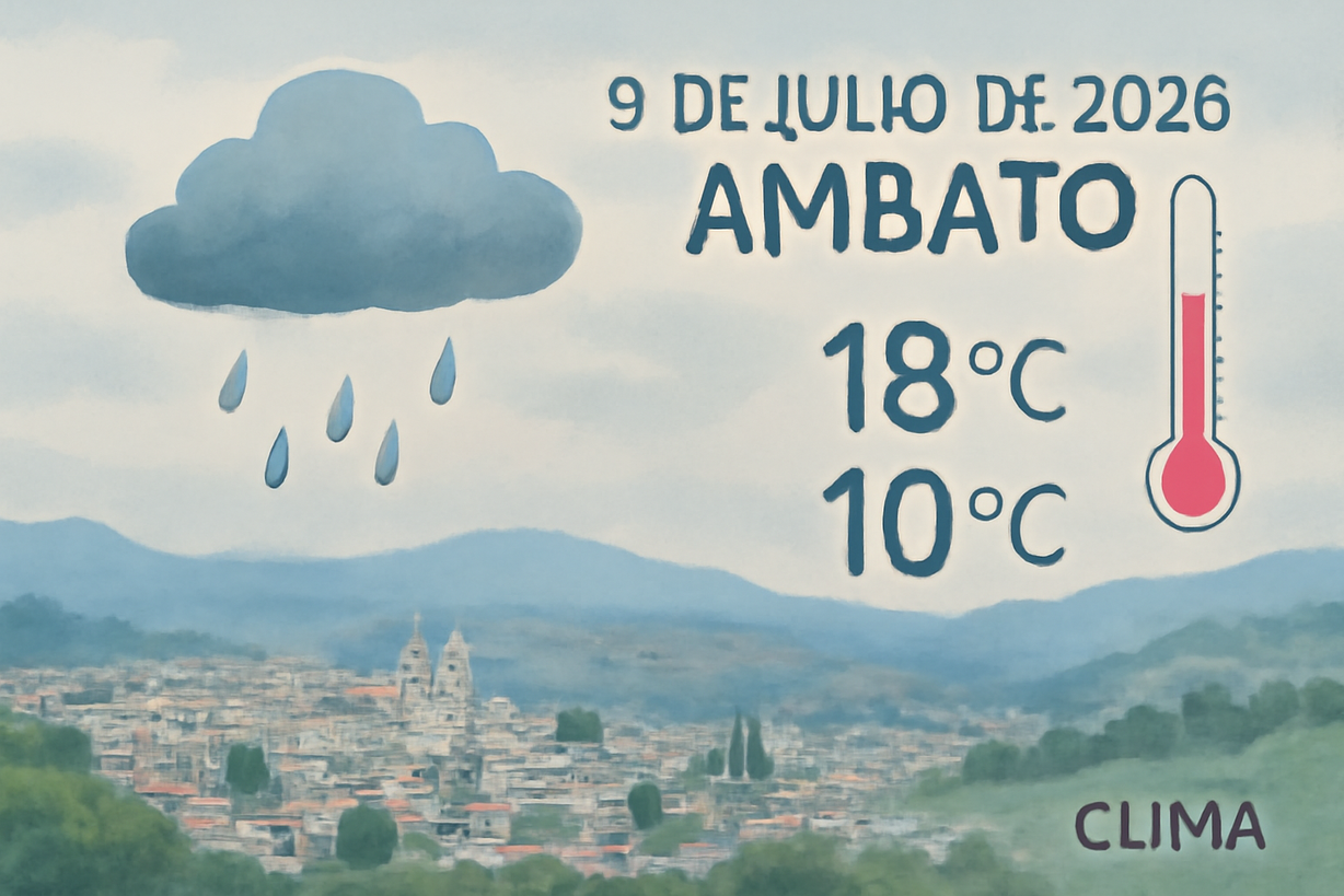 Clima en Ambato: Pronóstico del 9 de julio de 2026