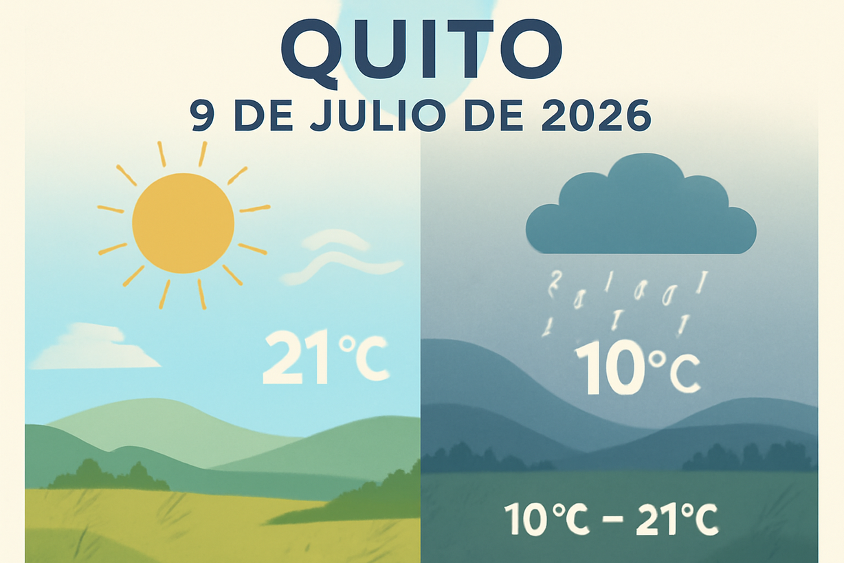 Clima en Quito: Pronóstico del 9 de julio de 2026