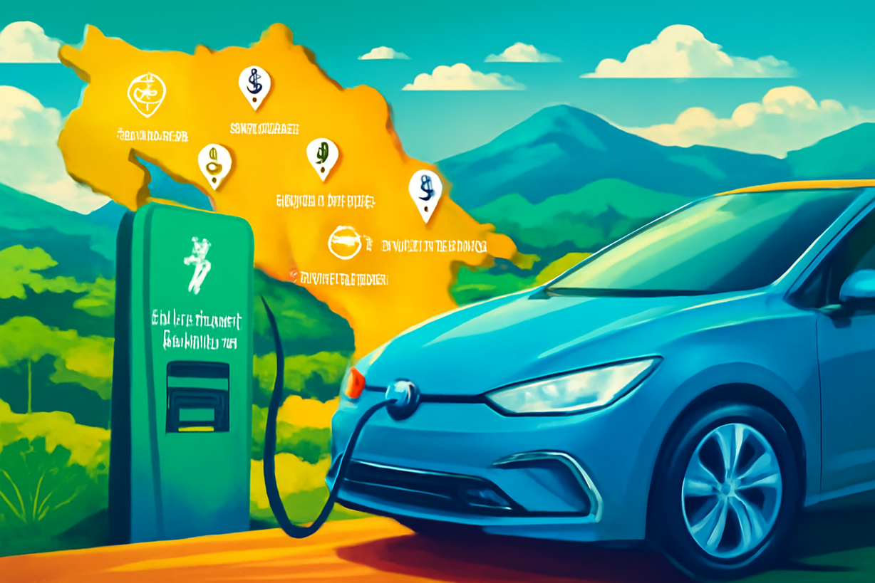 Costa Rica lanza red de 28 cargadores rápidos para vehículos eléctricos