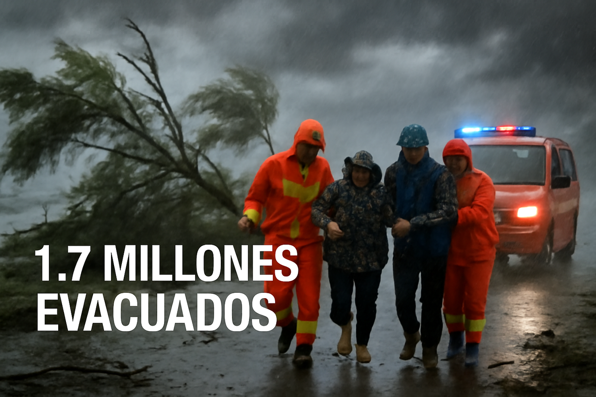El tifón Bavi azota Zhejiang: más de 1.7 millones evacuados