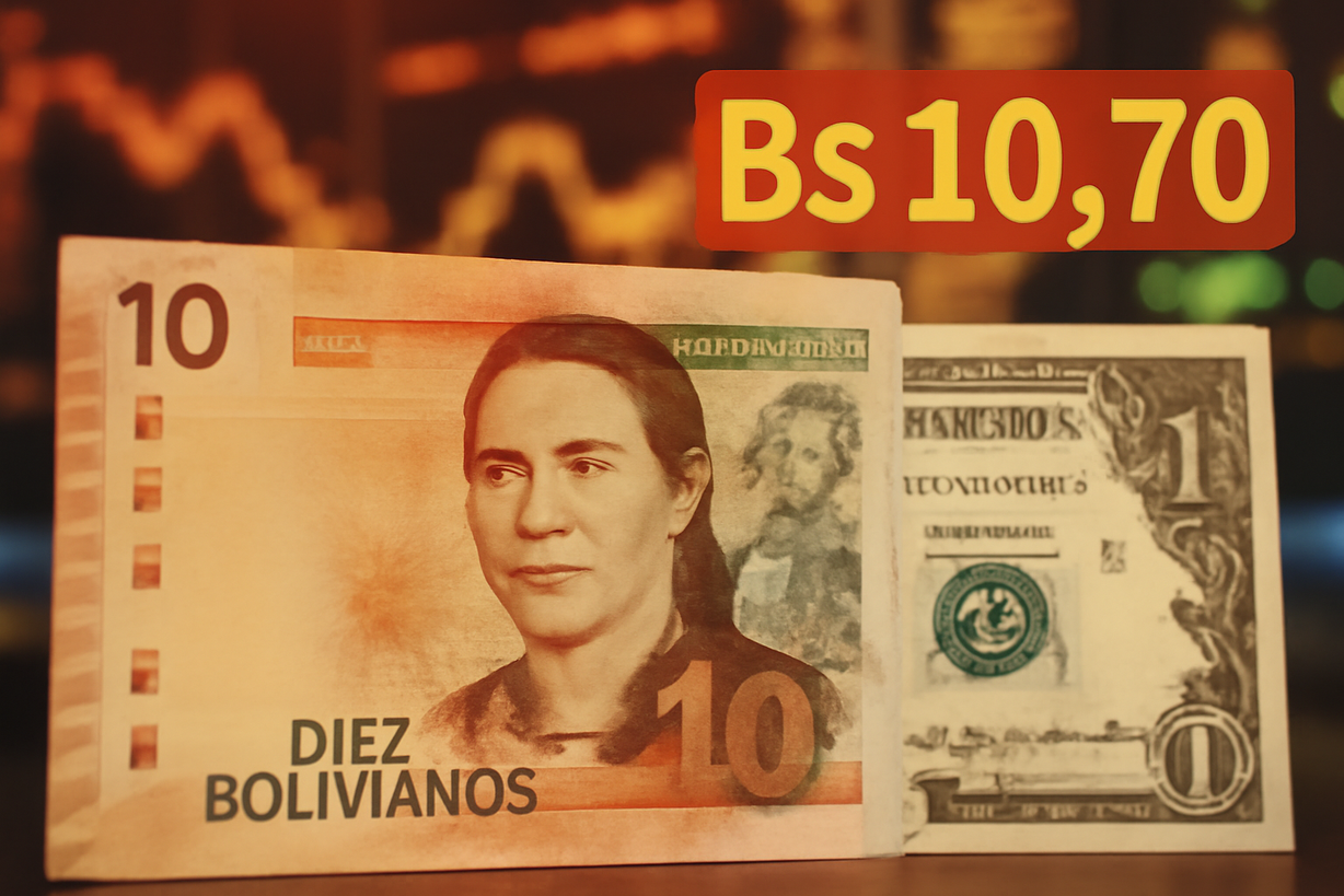El BCB ajusta el tipo de cambio del dólar a Bs 10,70
