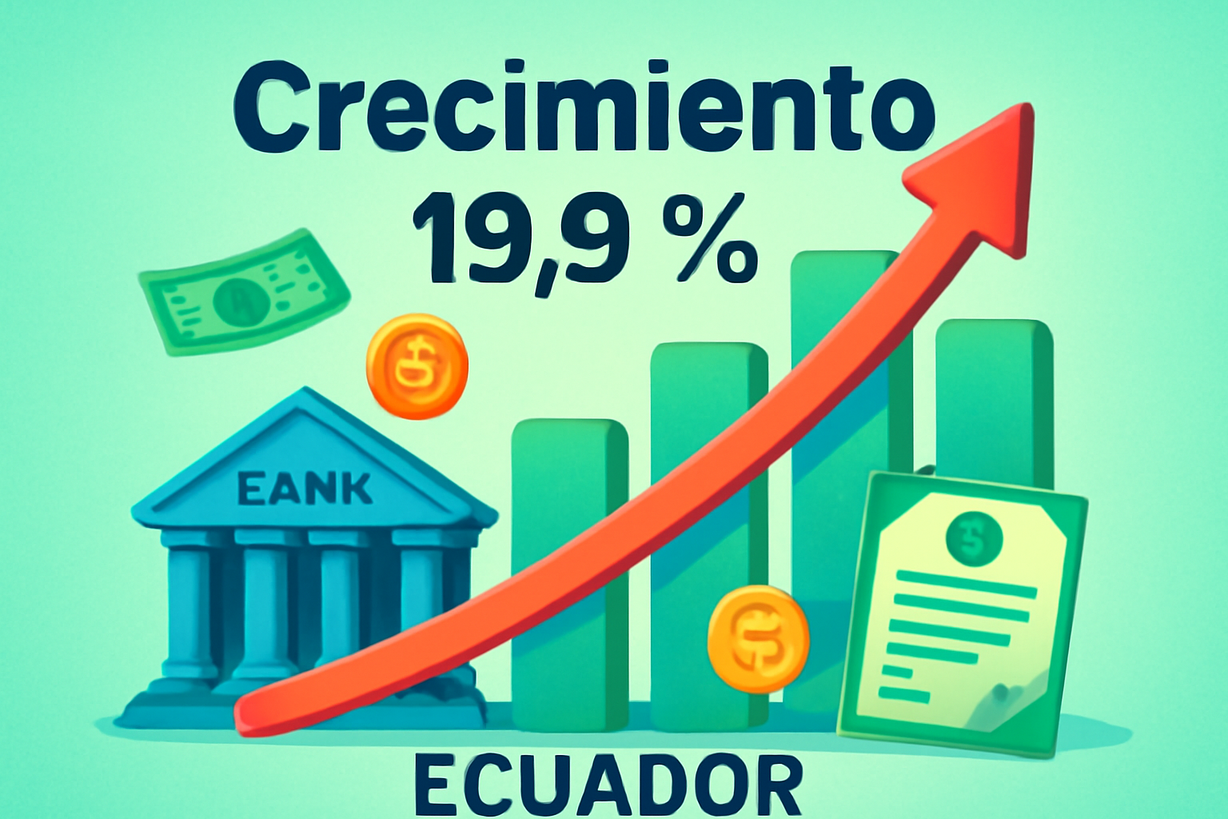 Crecimiento del 19,9% en créditos en Ecuador: Banca privada lidera el aumento