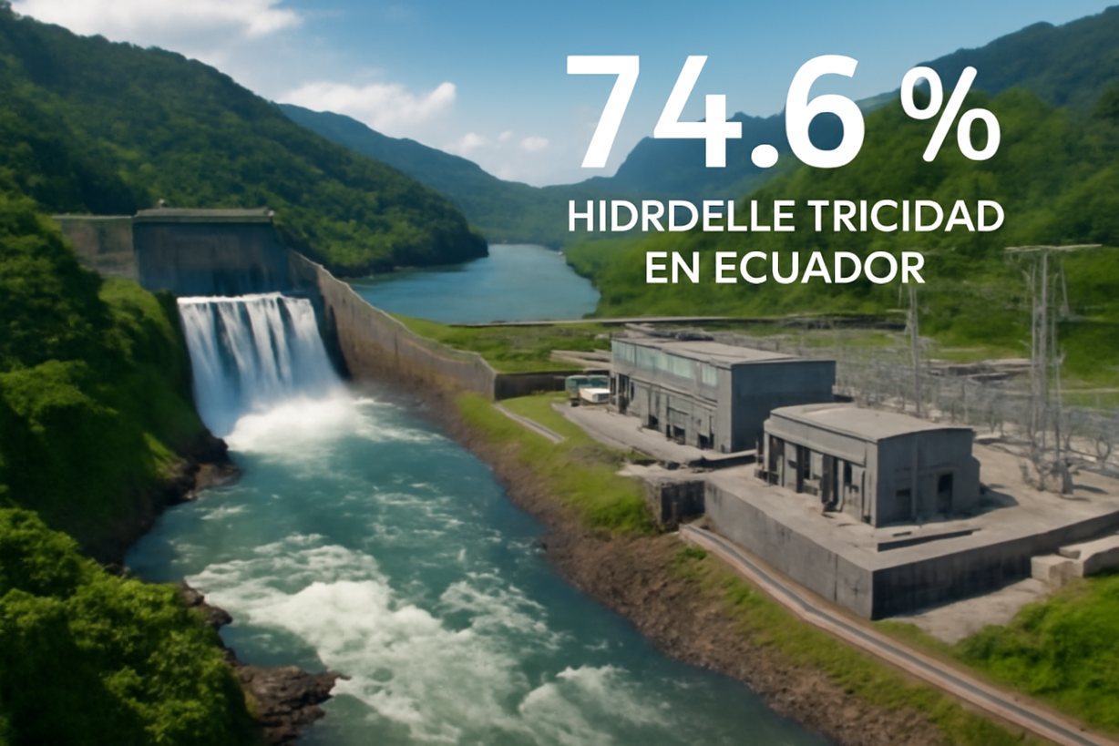 Ecuador: Hidroeléctricas cubren el 74,6% de la demanda eléctrica en julio de 2026