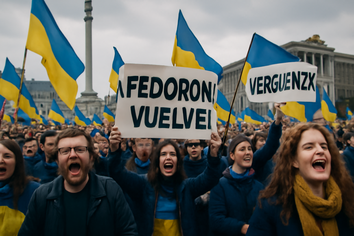Protestas masivas en Ucrania tras la destitución del ministro de Defensa Fedorov