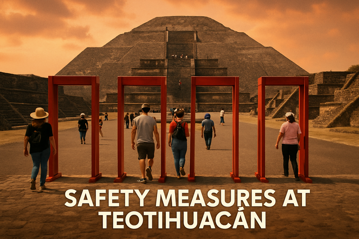 Arcos detectores en Teotihuacán tras tiroteo a turistas