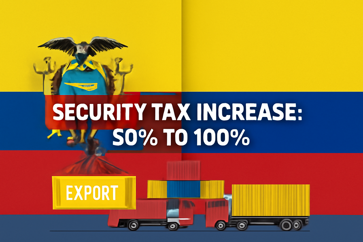 Ecuador duplica la tasa de seguridad a importaciones colombianas